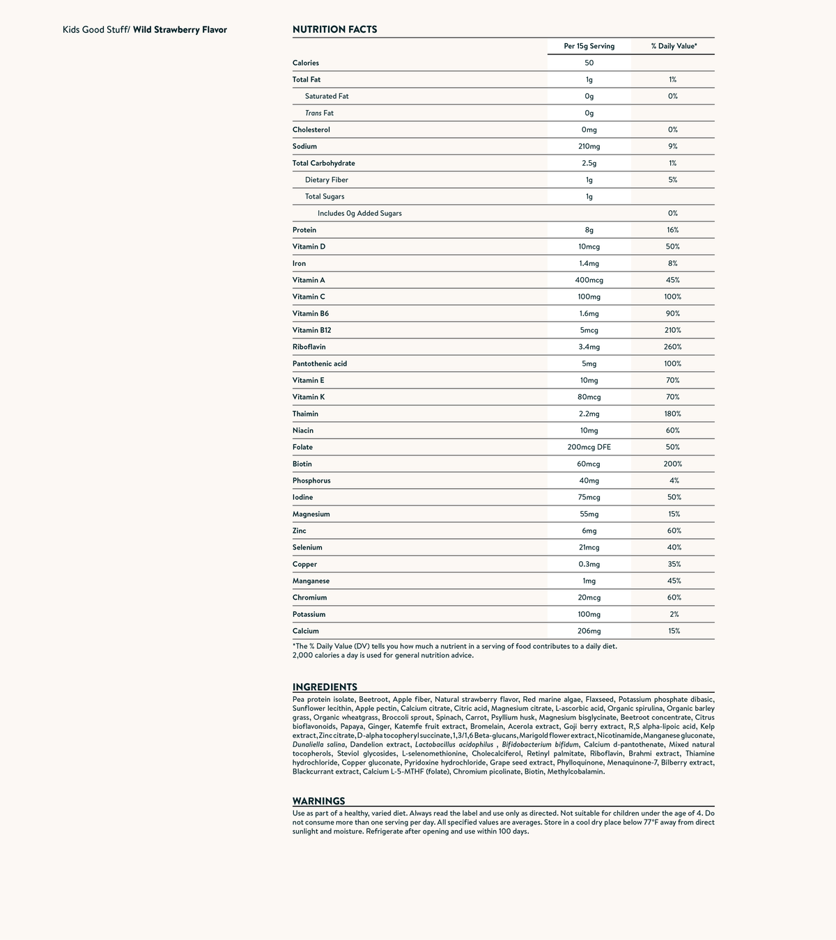 Nutrition facts image