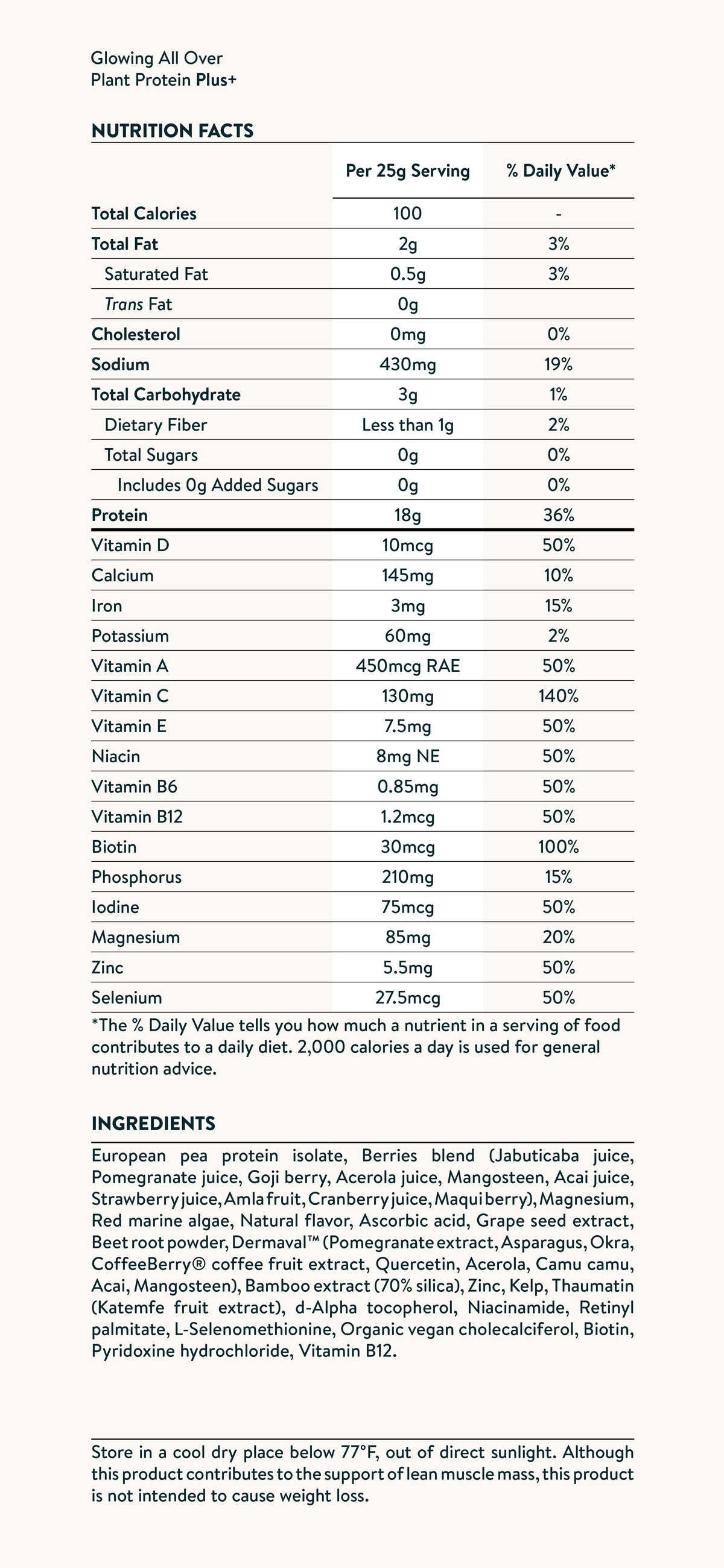 Nutrition facts image