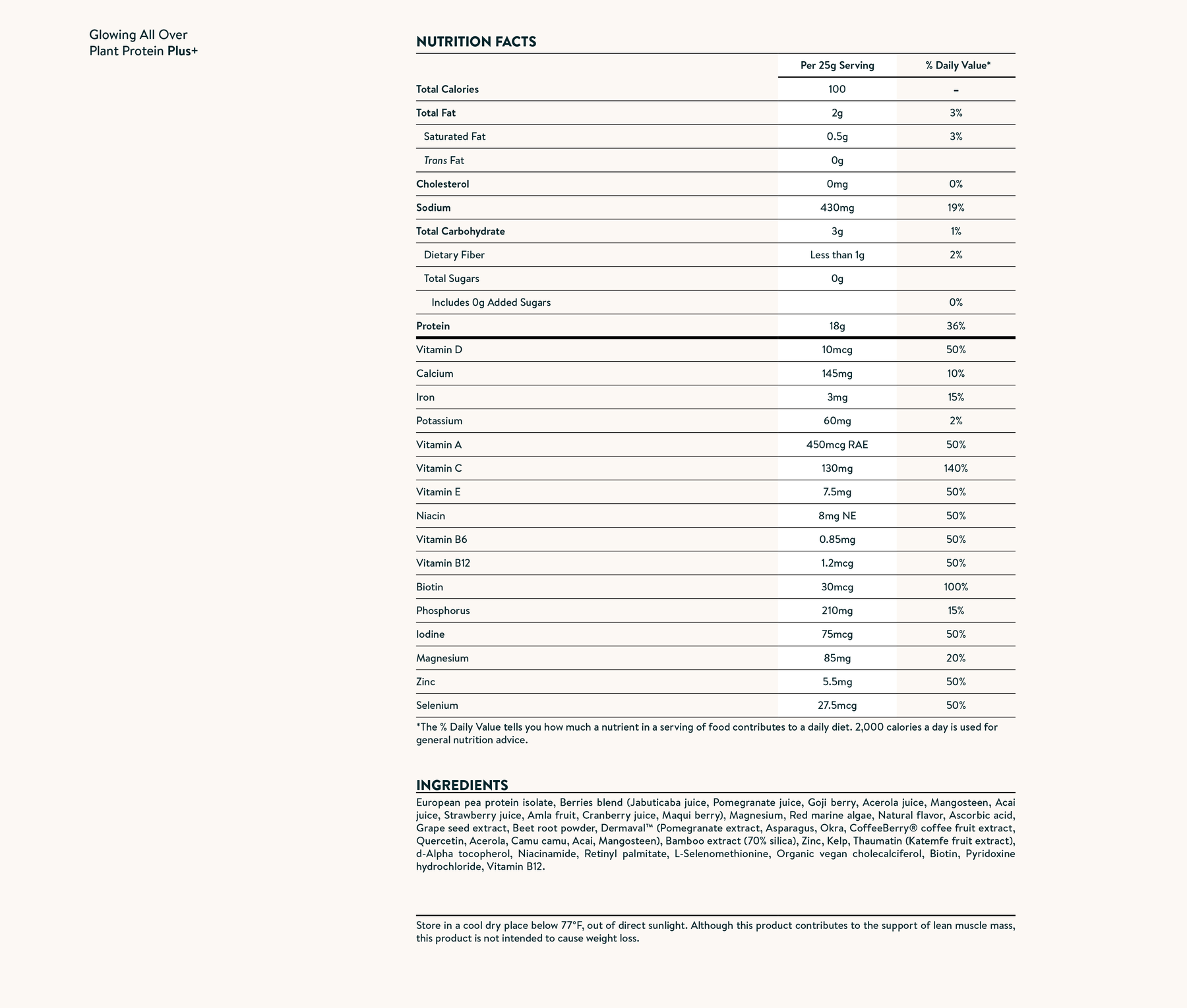 Nutrition facts image