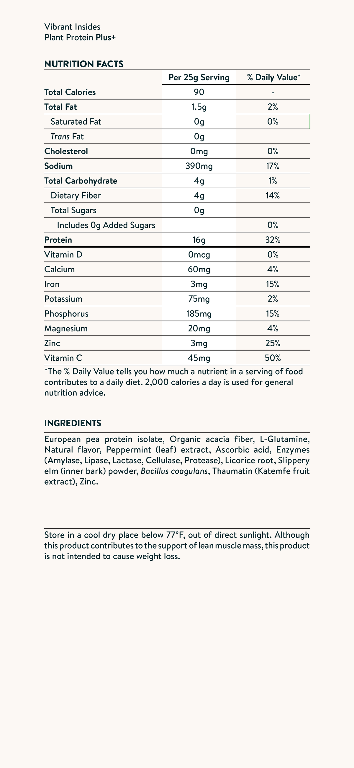 Nutrition facts image