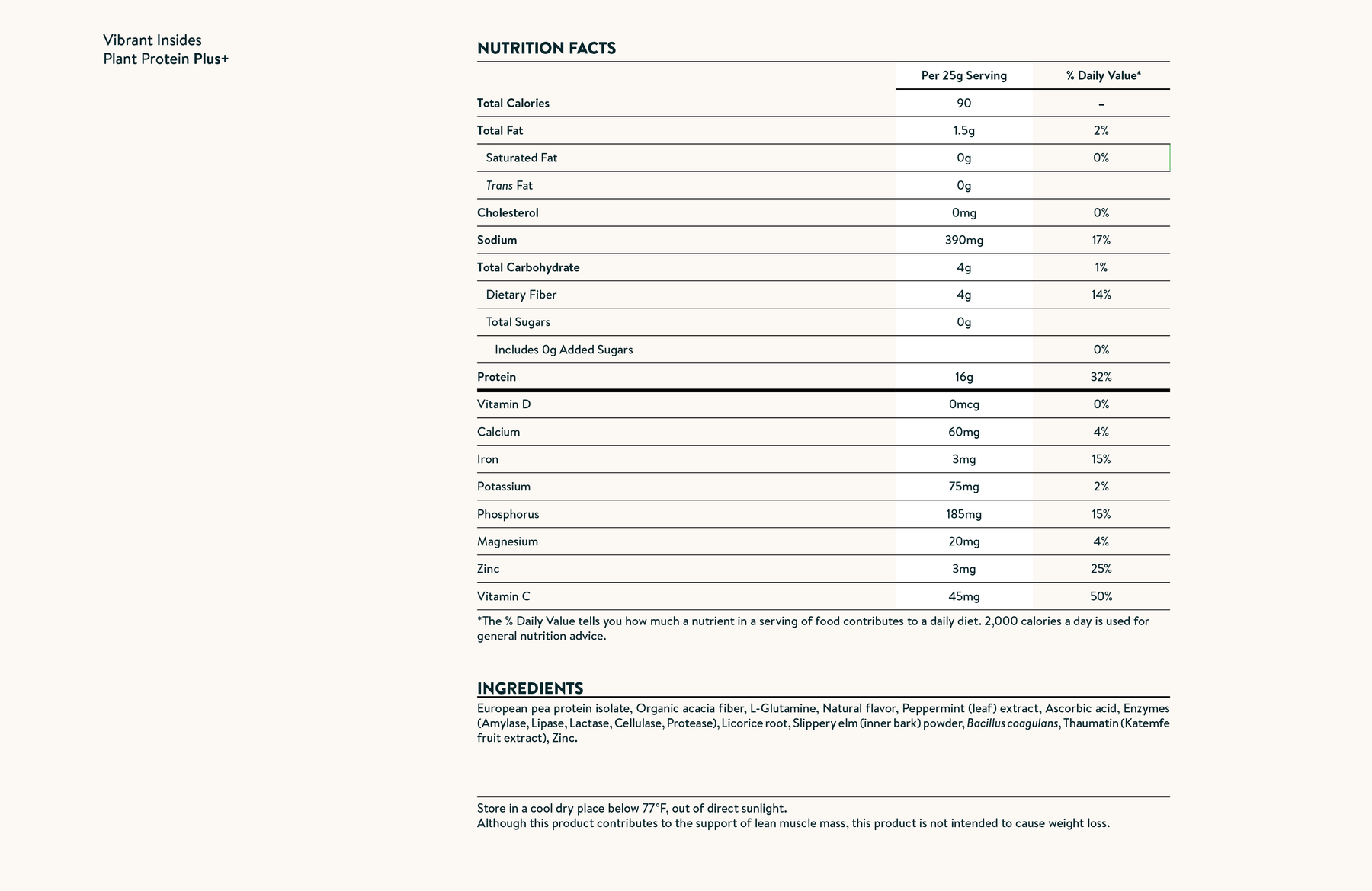 Nutrition facts image