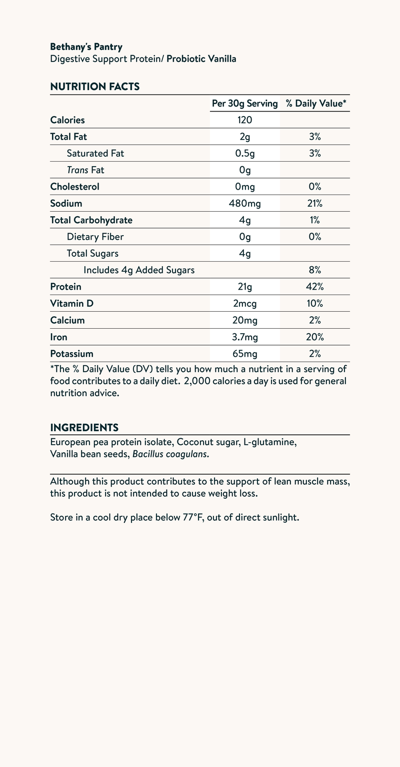 Nutrition facts image