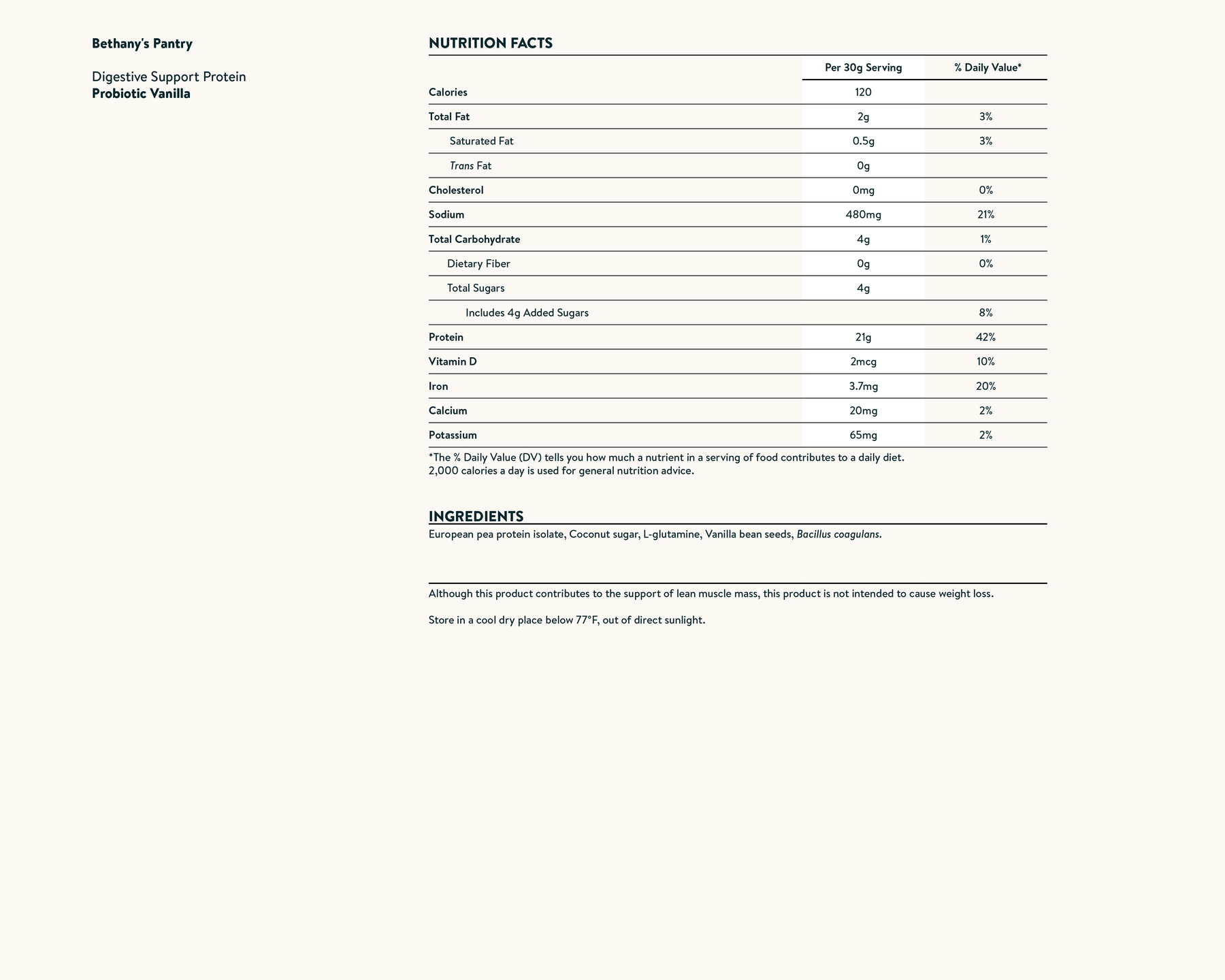 Nutrition facts image